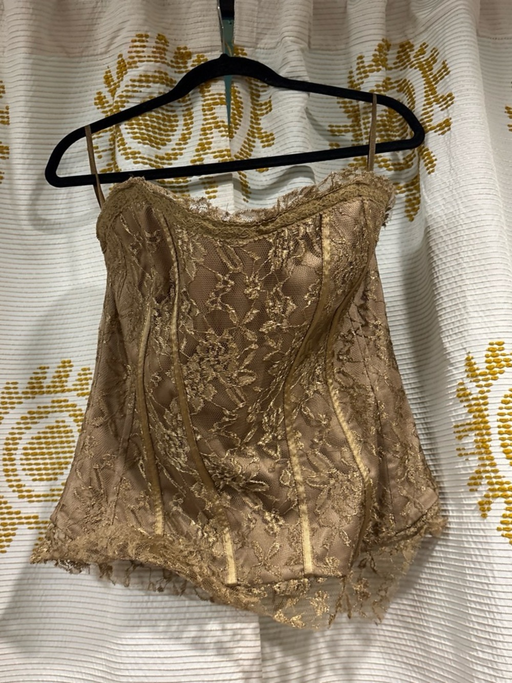Ashley Stewart green Lace Corset Top